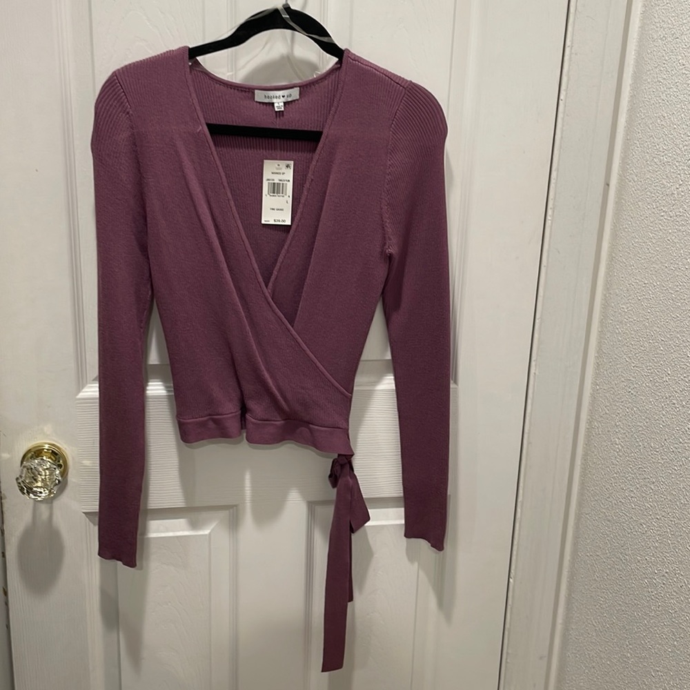 Purple V-Neck Sweater